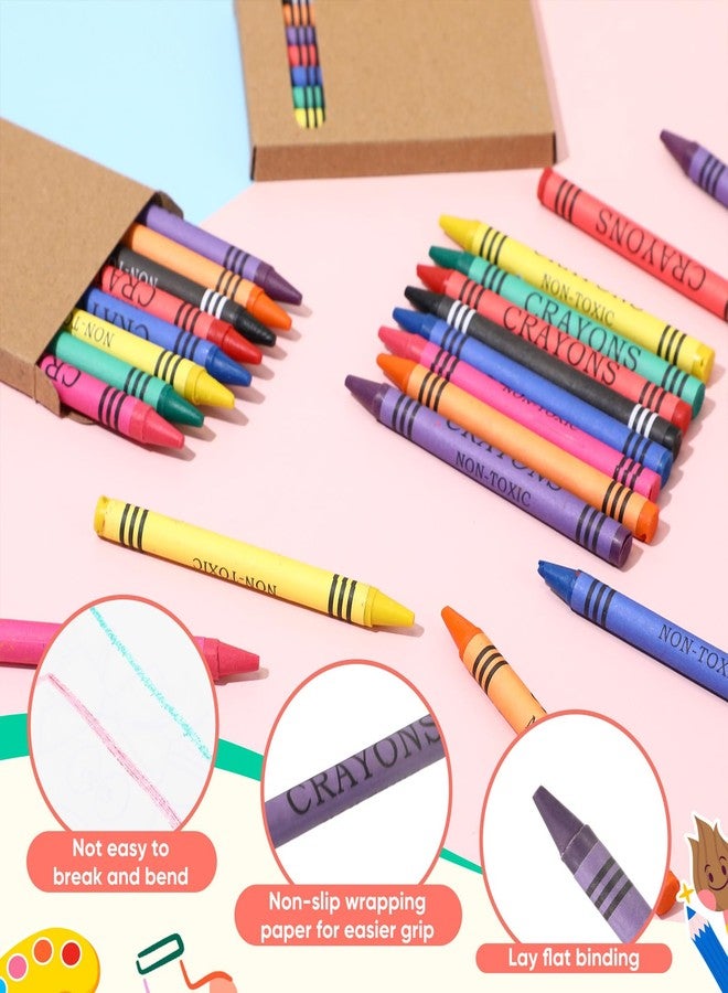 Dunzoom 20 Packs Crayons Colored Pencils Bulk Bundle Pencil Crayon Set 3.5 Inch Mini 6 Color Pencils 8 Color Crayons Mini Boxes in Kraft Box for Kids Classroom School Teacher Birthday Party Supplies - Image 3